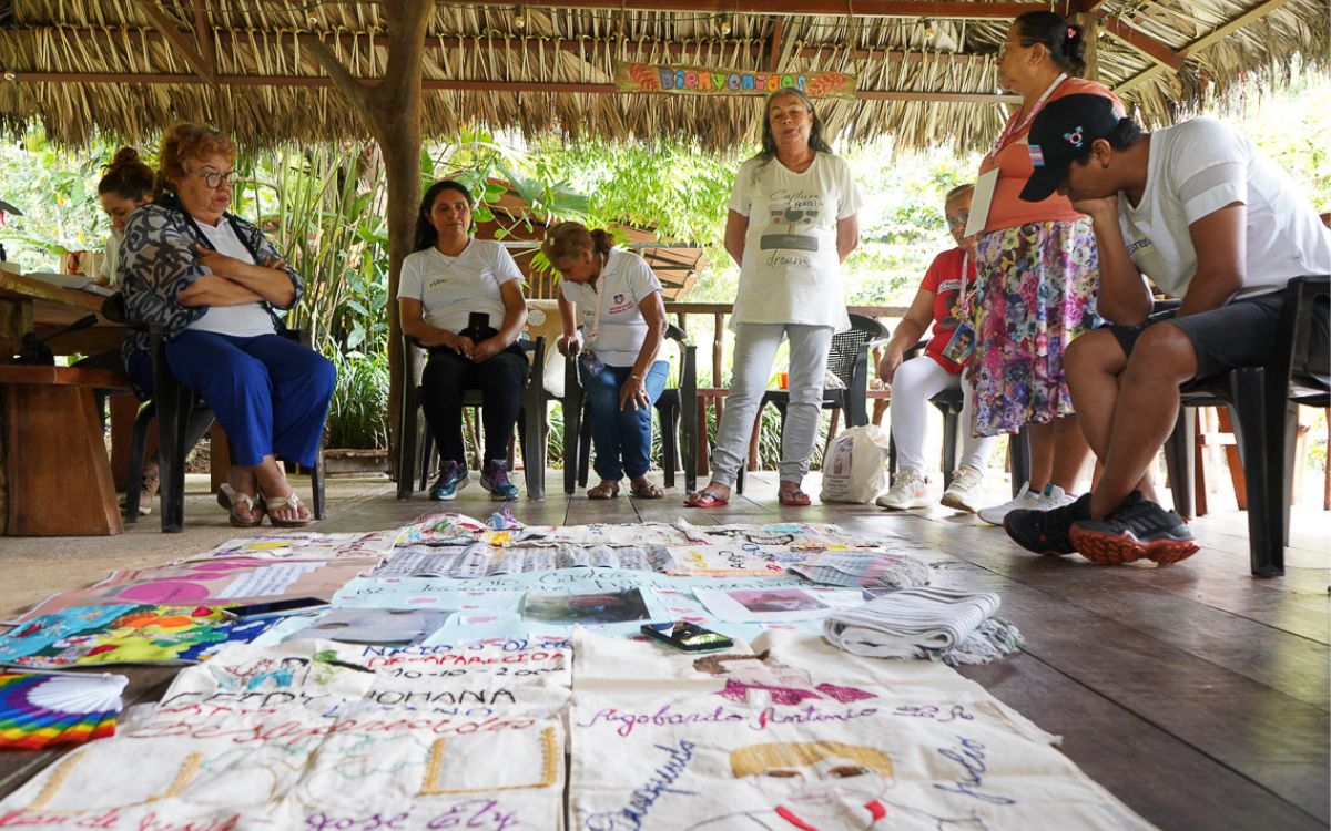 Family of a Disappeared perform a ritual