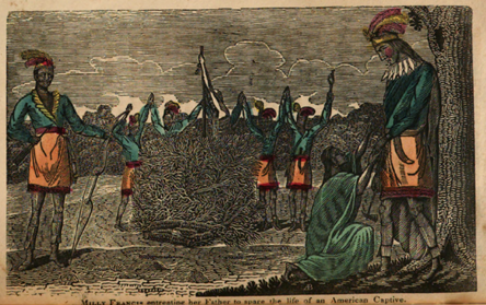 Colored print of Milly Francis entreating her Father to spare the life of an American Captive.