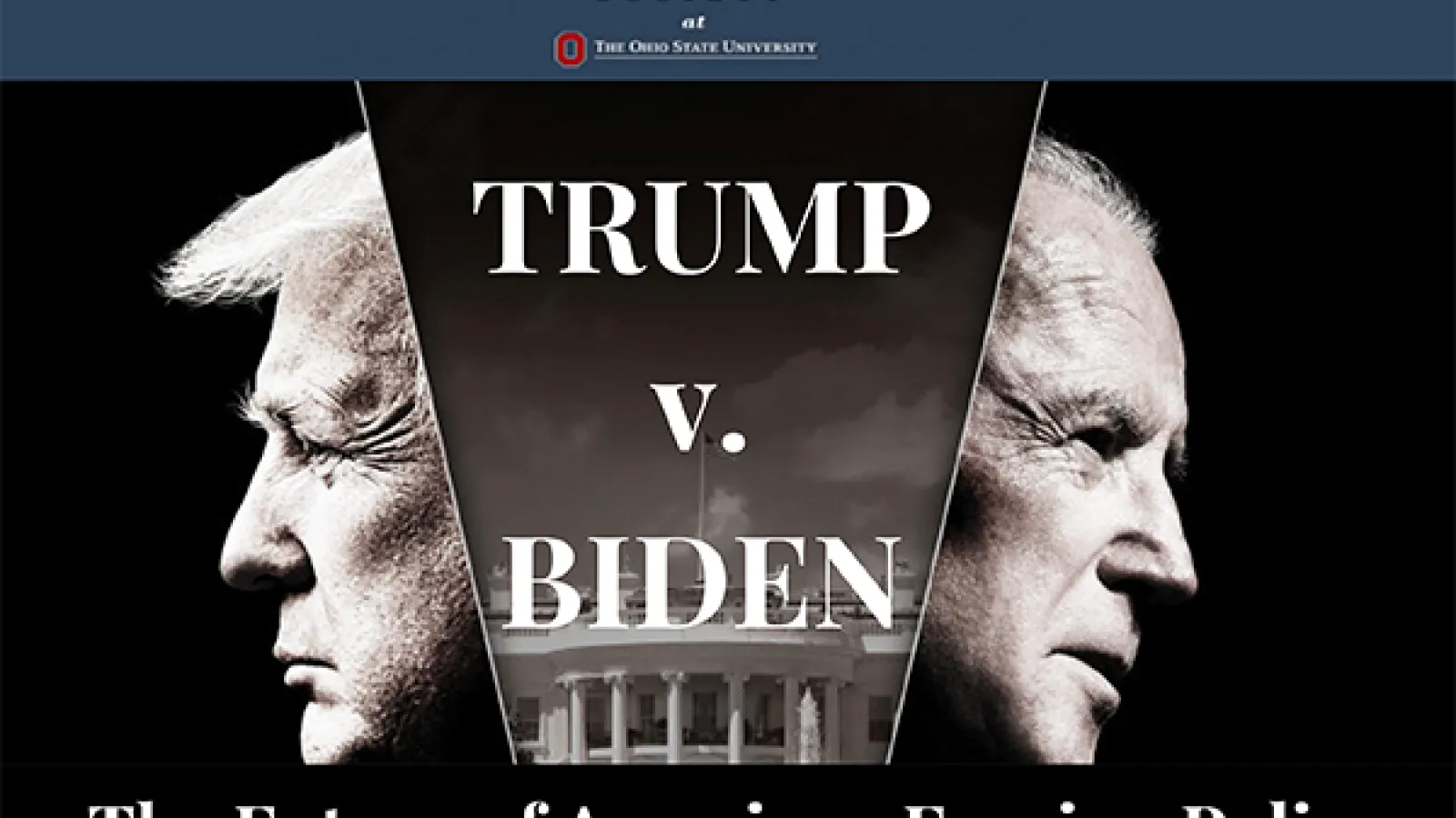 images of Trump and Biden facing away from one another 