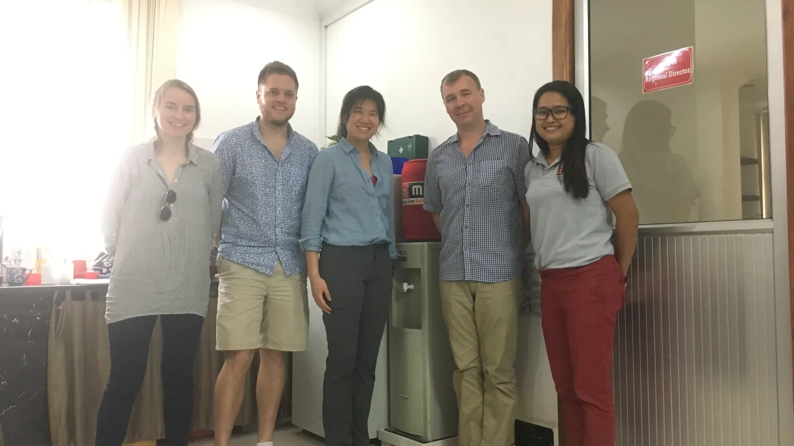 Erin Lin with a group from her trip to Cambodia