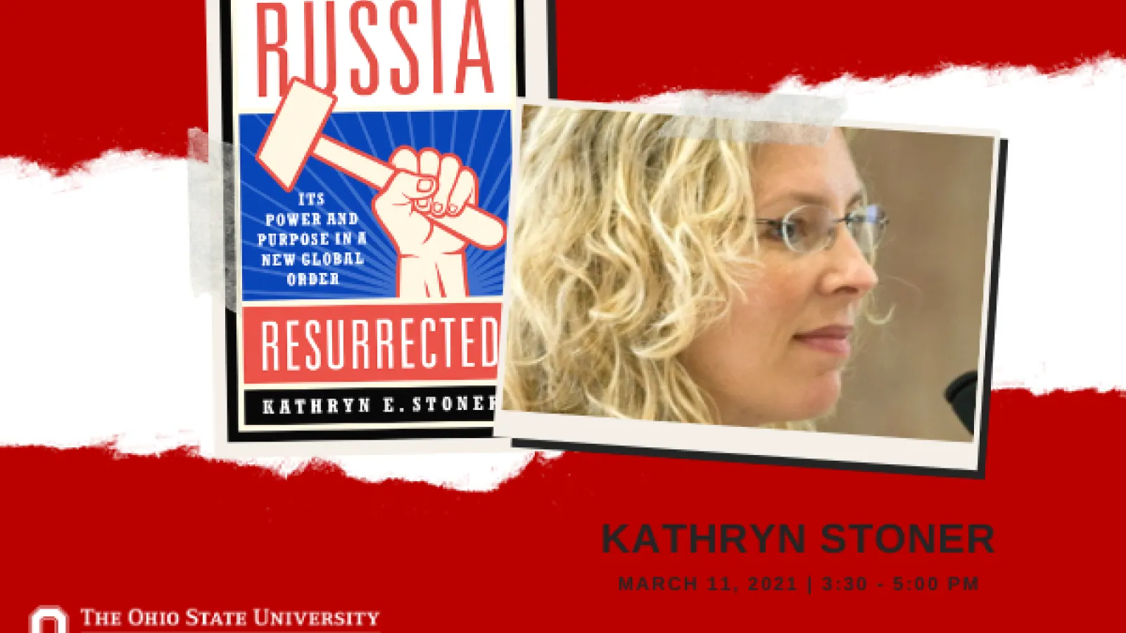 flyer promoting Kathryn Stoner speaker event with book cover