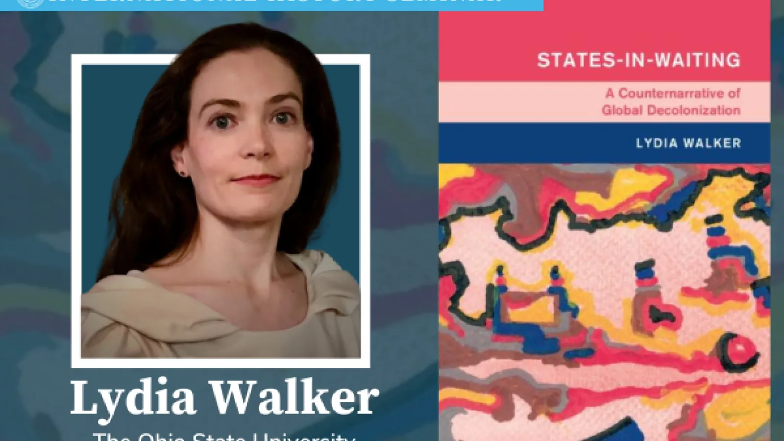 Lydia Walker next to Book Cover - States in Waiting
