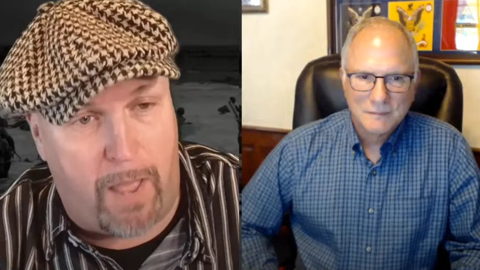 two men talking
