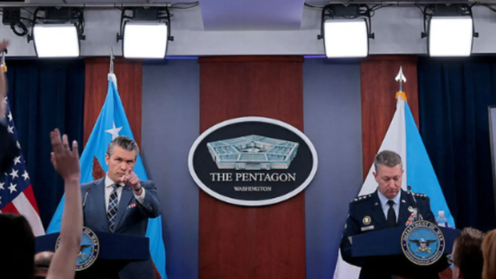 Defense Secretary Pete Hegseth and Air Force Gen. Dan Caine