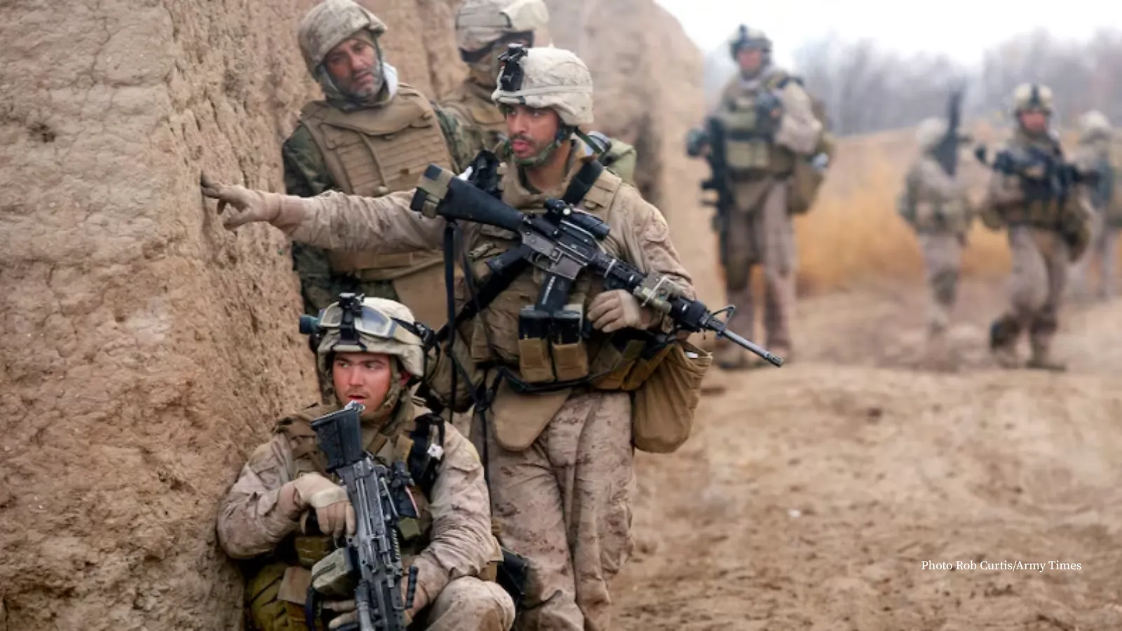 Soldiers in combat in Afghanistan