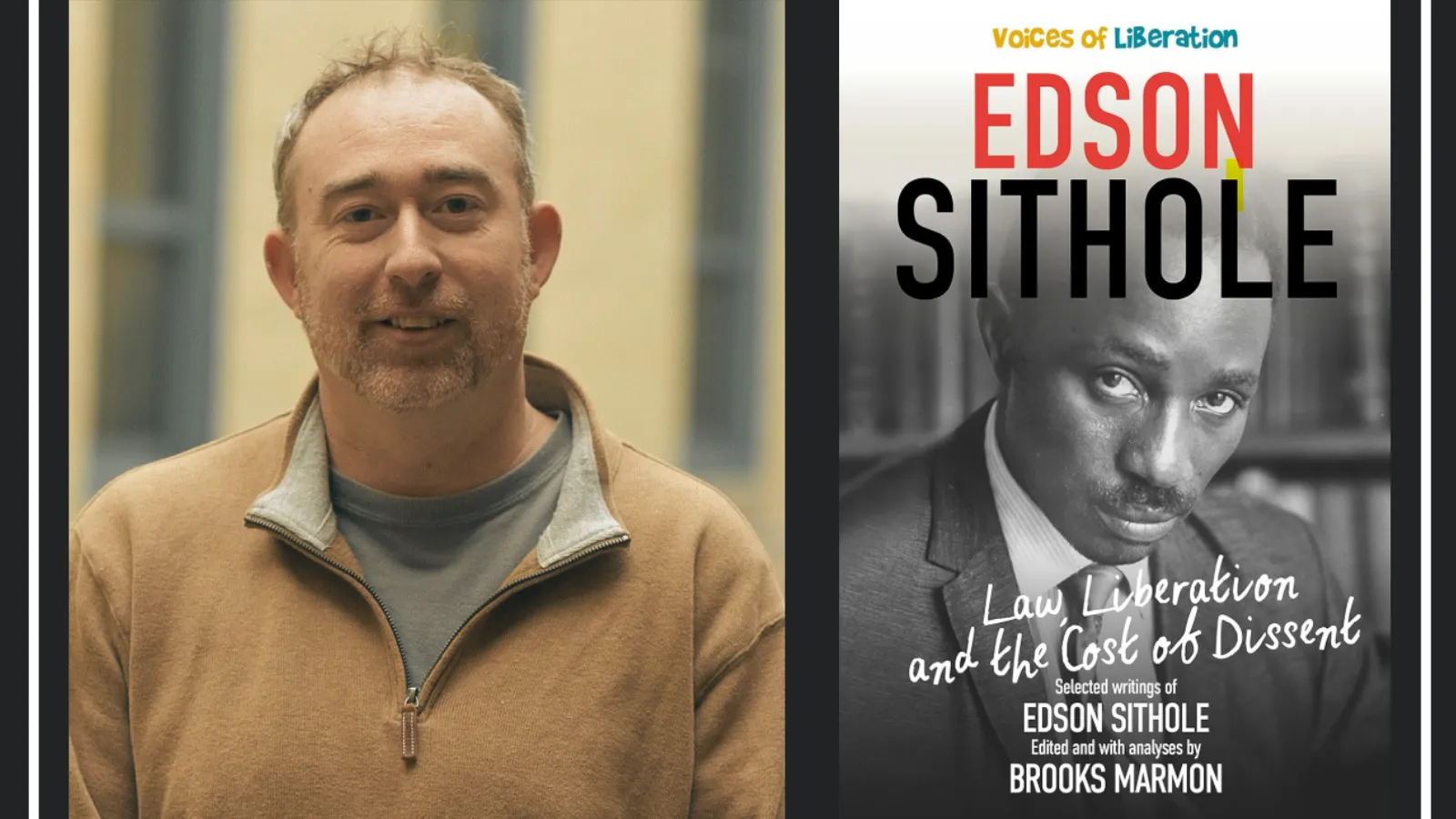 Brooks Marmon with the cover of his Edson Sithole book