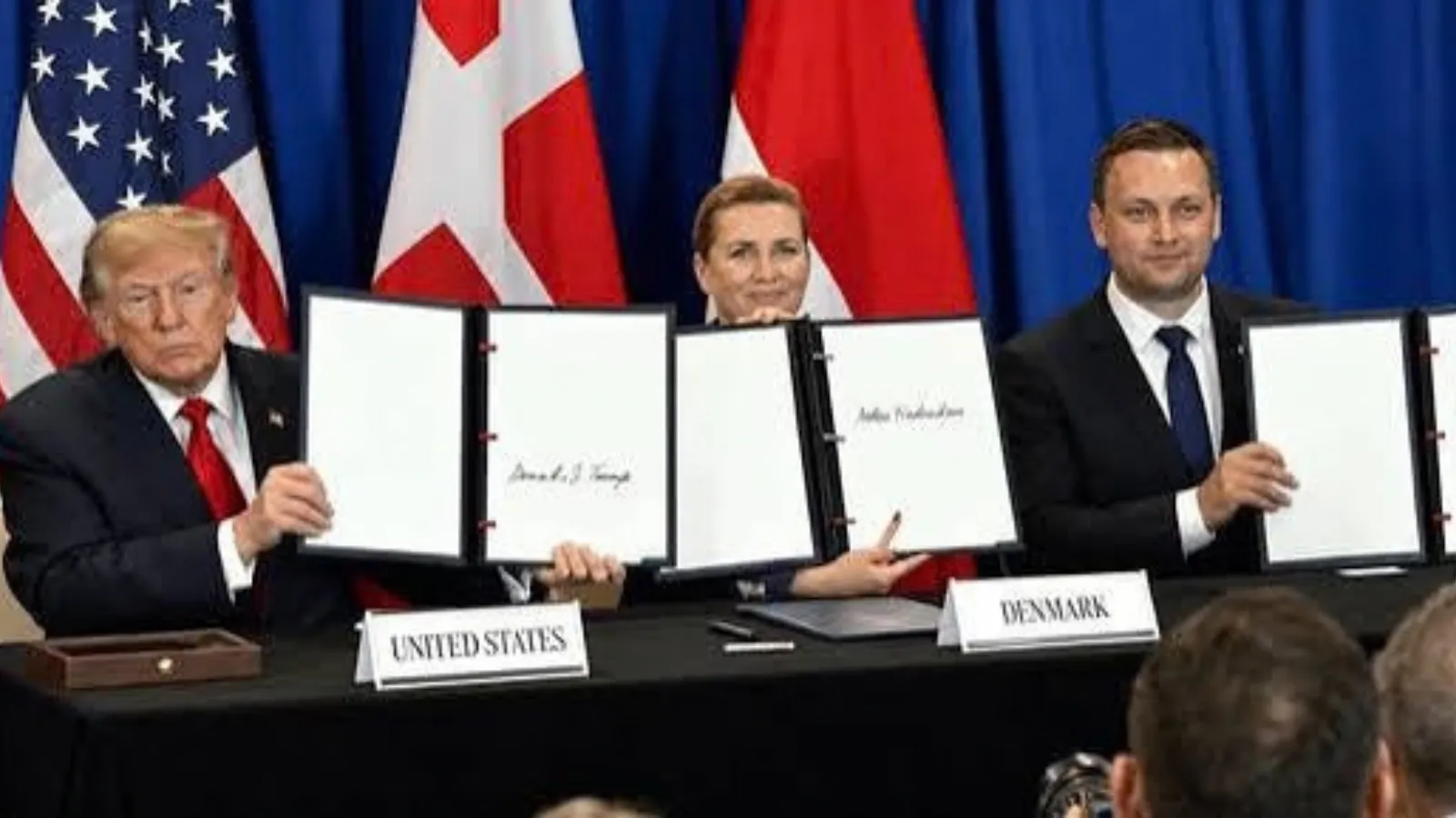 Leaders of USA, Denmark, and Greenland hold signed trilateral agreements