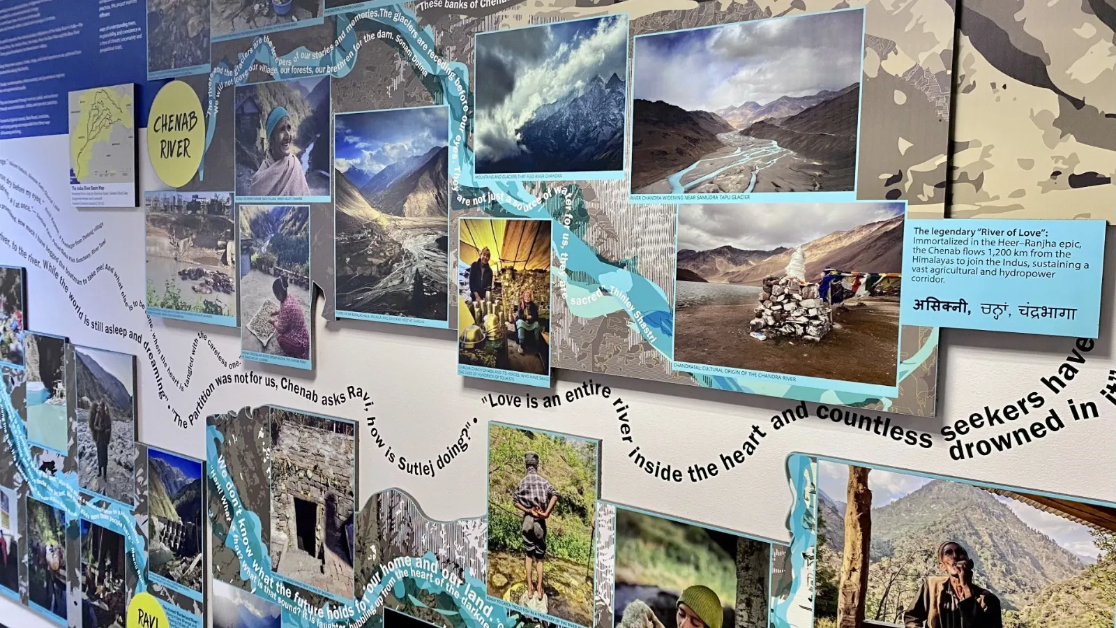 Mural of rivers and people in India