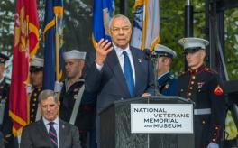 General Colin Powell speaking at the National Veterans Memorial and Museum