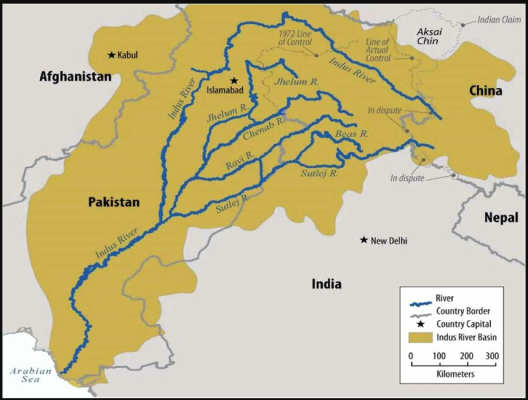 Map of Indus River Basin