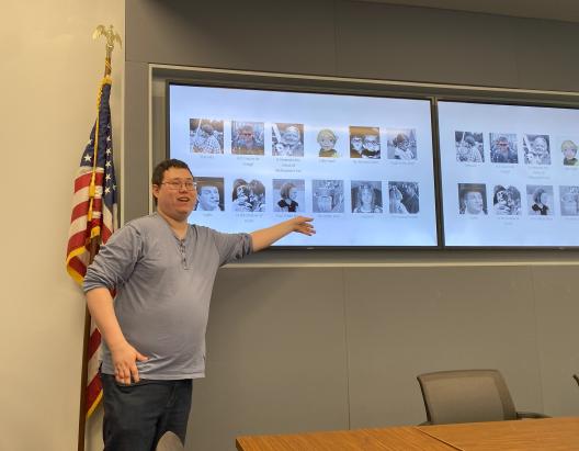 Chris Leger presenting at Mershon Mondays