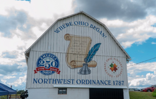 Barn with America 250 logo 