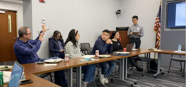 Freddy Chen presents during Mershon Mondays on February 24, 2025