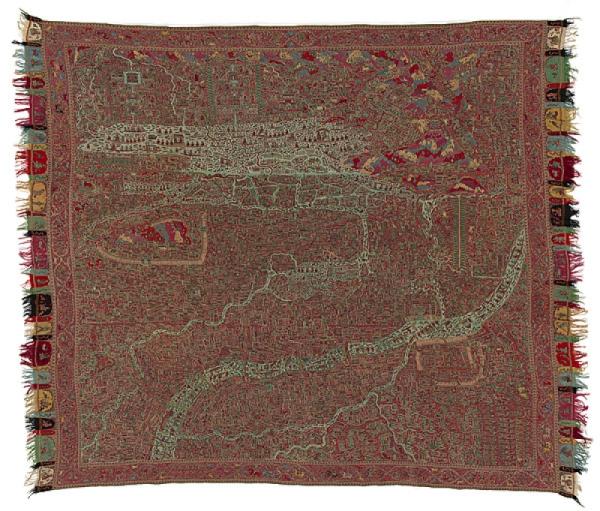 Map Shawl from Kashmir