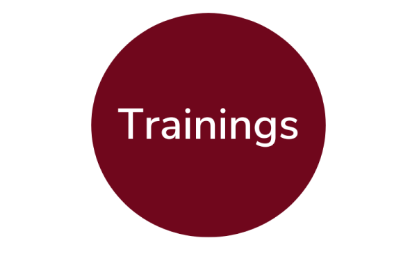 Text of trainings over red circle