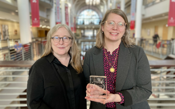 Dorothy Noyes and Carly Goodman with Furniss Book Award