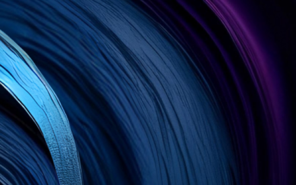 circular abstract design in blue, black, and purple