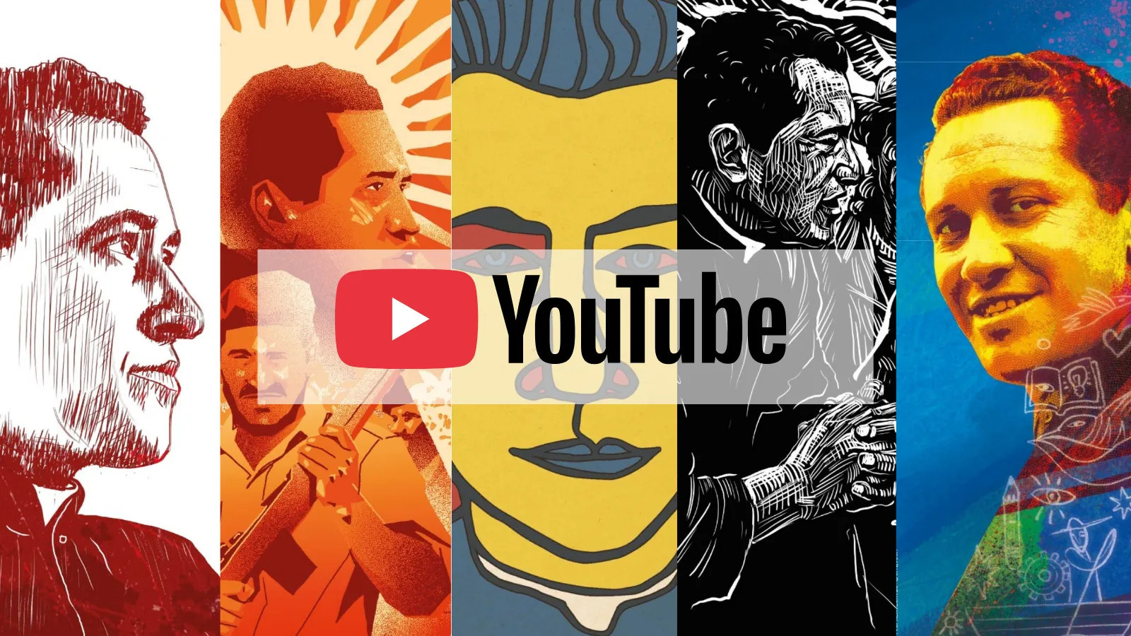 Artwork of Father Torres with YouTube arrow in the middle