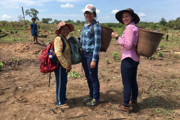 Erin Lin with Cambodian Farmers