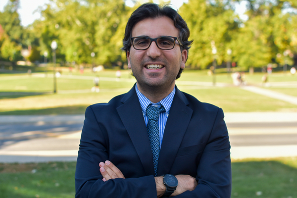 Photo of Sefa Secen on the South Oval of Ohio State's campus