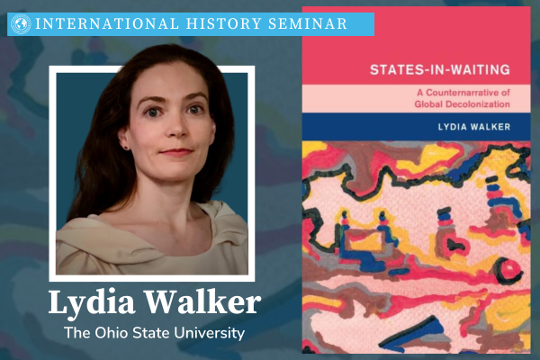 Lydia Walker next to Book Cover - States in Waiting