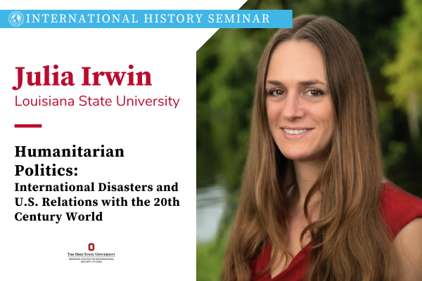 Julia Irwin next to text of her name and talk title