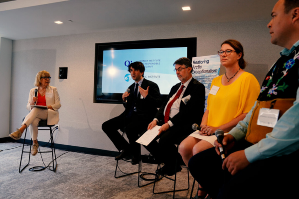 Moderator and 4 experts at Arctic Exceptionalism conference