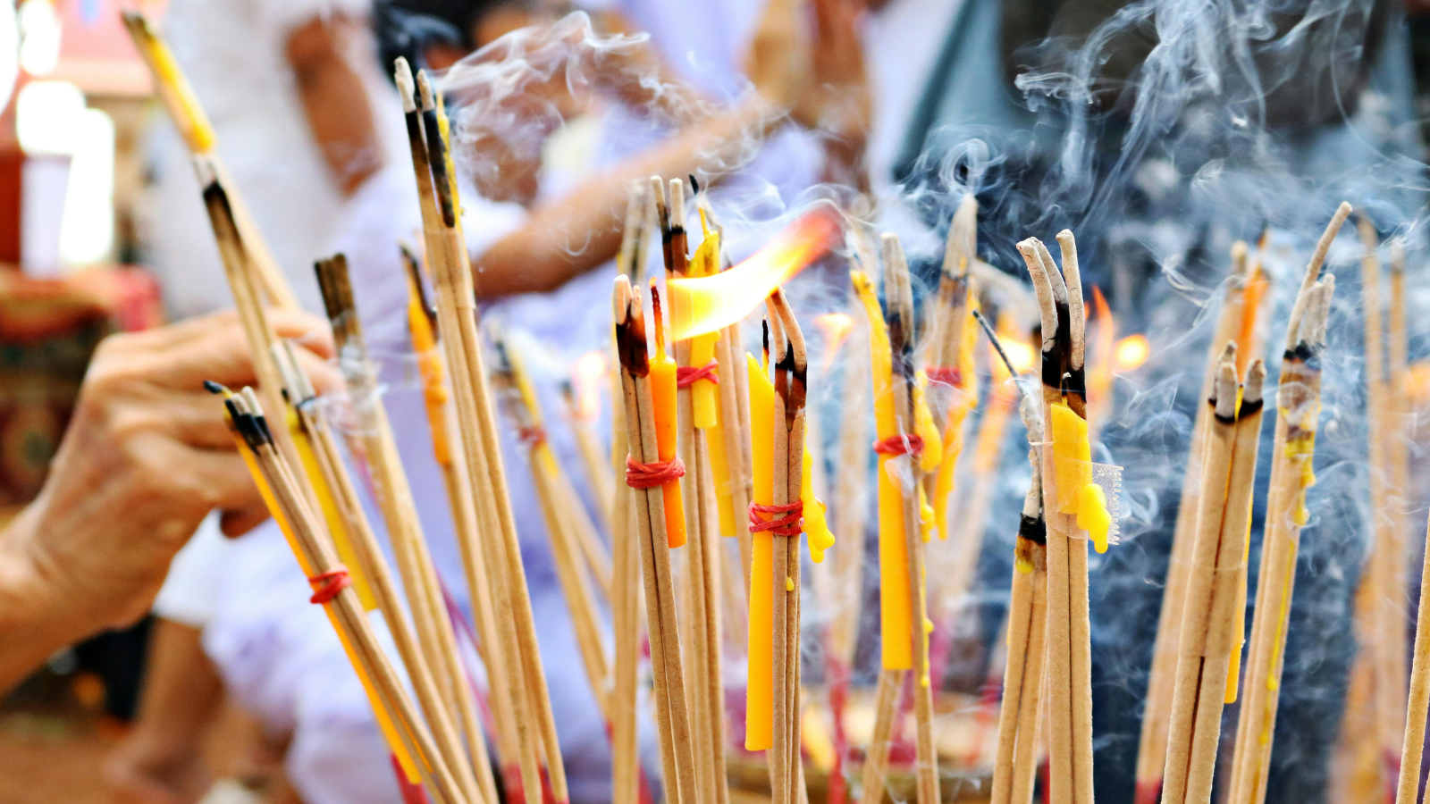 Incense sticks burning
