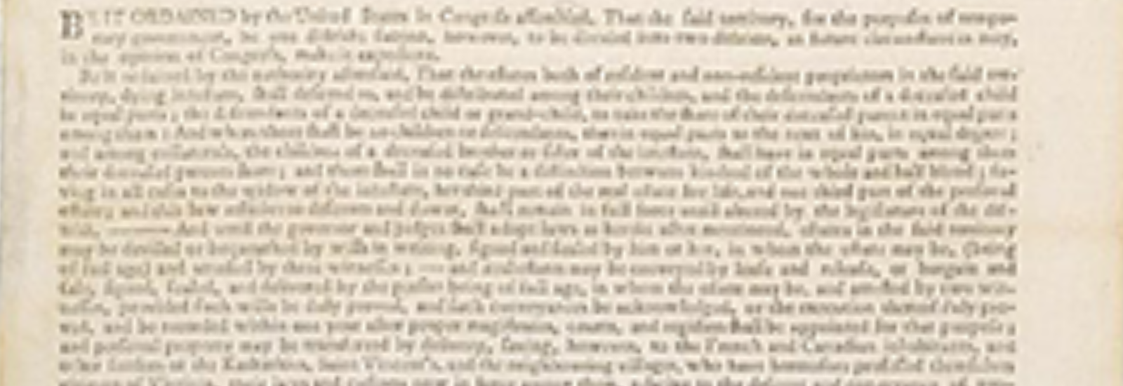 Northwest Ordinance 1787 document
